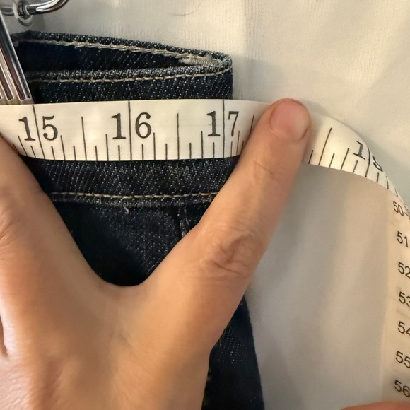 7 For All Mankind Dark Blue Straight Jeans - Picture 6 of 8